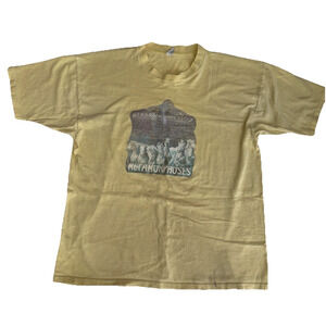 Vintage 80s Museum Graphic T-Shirt Metamorphoses Spruce Yellow Cotton Tee